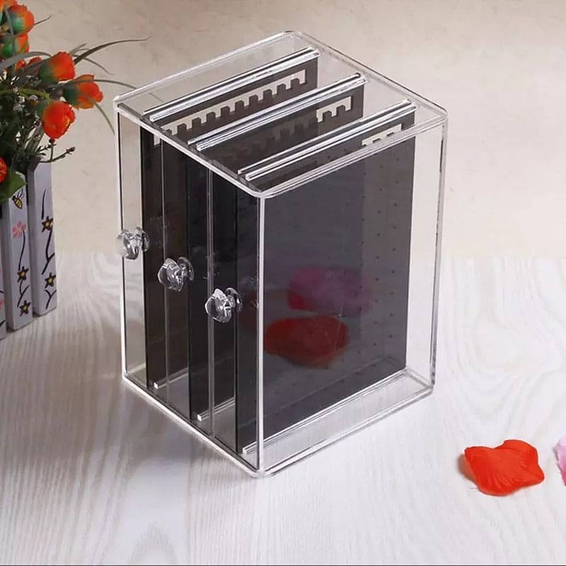 Acrylic Transparent Jewellery Organizer, Earrings Display Holder, Dust-proof Jewellery Organizer, Jewellery Storage Box Earring Display Stand Acrylic Transparent Jewellery Organizer, Earrings Display Holder, Dust-proof Jewellery Organizer, Jewellery Storage Box Earring Display Stand
